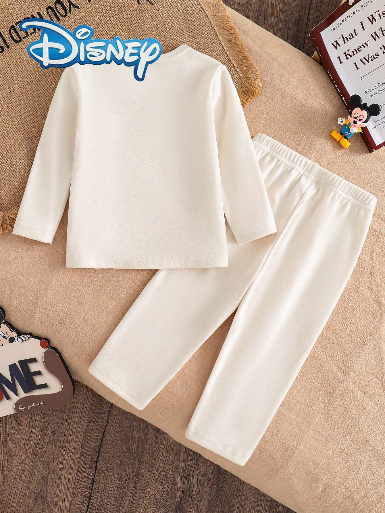 Disney Mickey Mouse 2Pcs Baby Boy Spring/Autumn Long Pants Set, Newborn Infant Cartoon Cute "Mickey Mouse" Print Long Sleeve T-Shirt And Matching Print Straight Leg Long Pants, Toddler Daily Versatile
