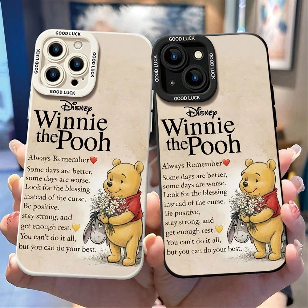 Disney Winnie The Pooh Patterned Phone Case Designed With Flowers And A Friendly Bear Theme Compatible With IPhone 17 16 15 14 13 12 And 11 Pro Models Made Of TPU With Shockproof Protection A Thoughtf