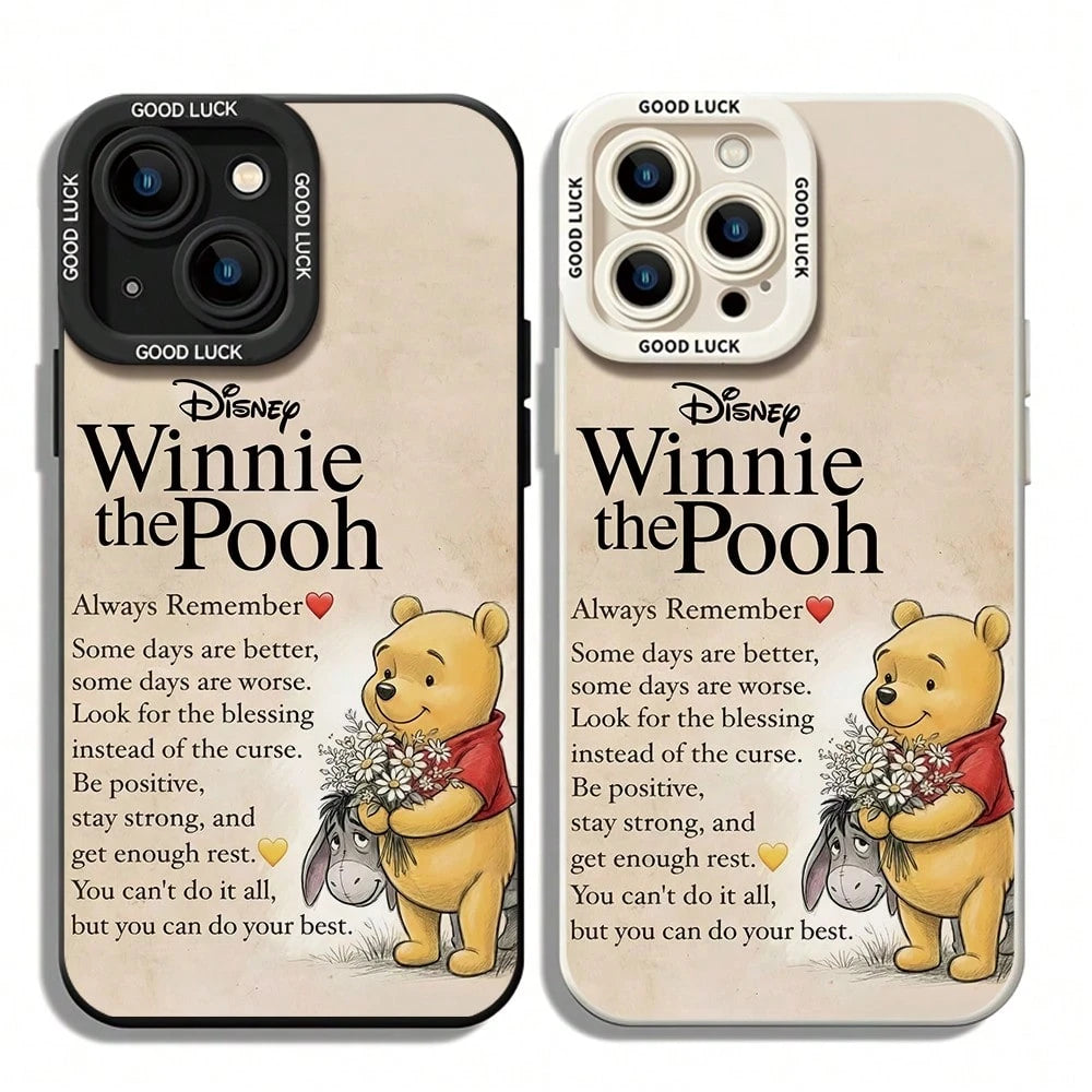 Disney Winnie The Pooh Patterned Phone Case Designed With Flowers And A Friendly Bear Theme Compatible With IPhone 17 16 15 14 13 12 And 11 Pro Models Made Of TPU With Shockproof Protection A Thoughtf