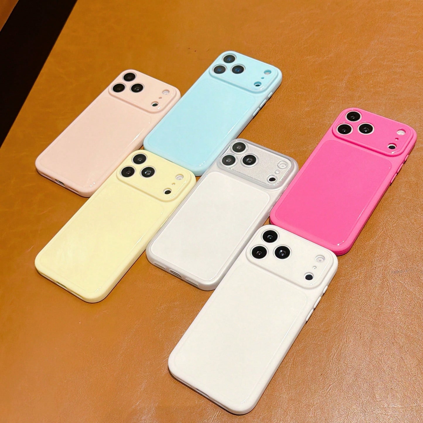 Dopamine Hot Girl Style Dragon Fruit Solid Color Phone Case, Glossy Smooth Skin-Friendly TPU Soft Shell, Segmented Large View Window Independent Raised Lens Frame, Ins Bright White Sweet Cool Style, S