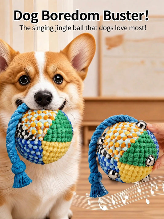 Durable Squeaky Dog Toy Interactive Self-Play Chew Ball Relieves Boredom Releases Energy Soft Plush Pet Toy Suitable For Small Dogs Teddy Bichon Easter Gift Mother's Day Pet Gift