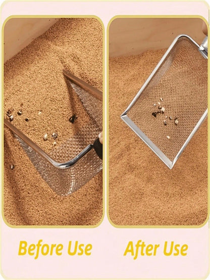 Durable Stainless Steel Cat Litter Scoop, Easy To Clean Pet Waste Shovel