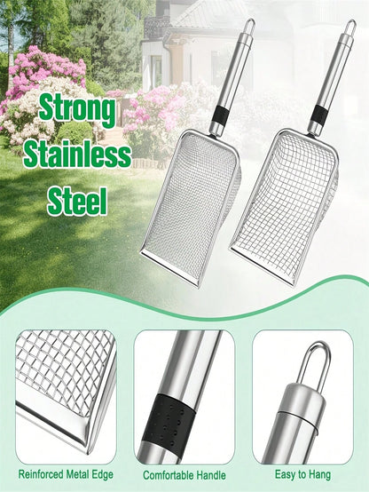 Durable Stainless Steel Cat Litter Scoop, Easy To Clean Pet Waste Shovel