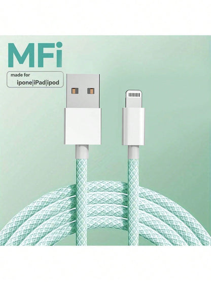 Durcord [MFi Certified] 1pc/4pcs, 1m/3.28ft/39.37in Charging Cable, Multi-Color USB Fast Charging Cable, Nylon Braided Data Charging Cord, Compatible With IPhone 14/13/12/11 Pro Max/XS Max/XR/XS/X/8/7