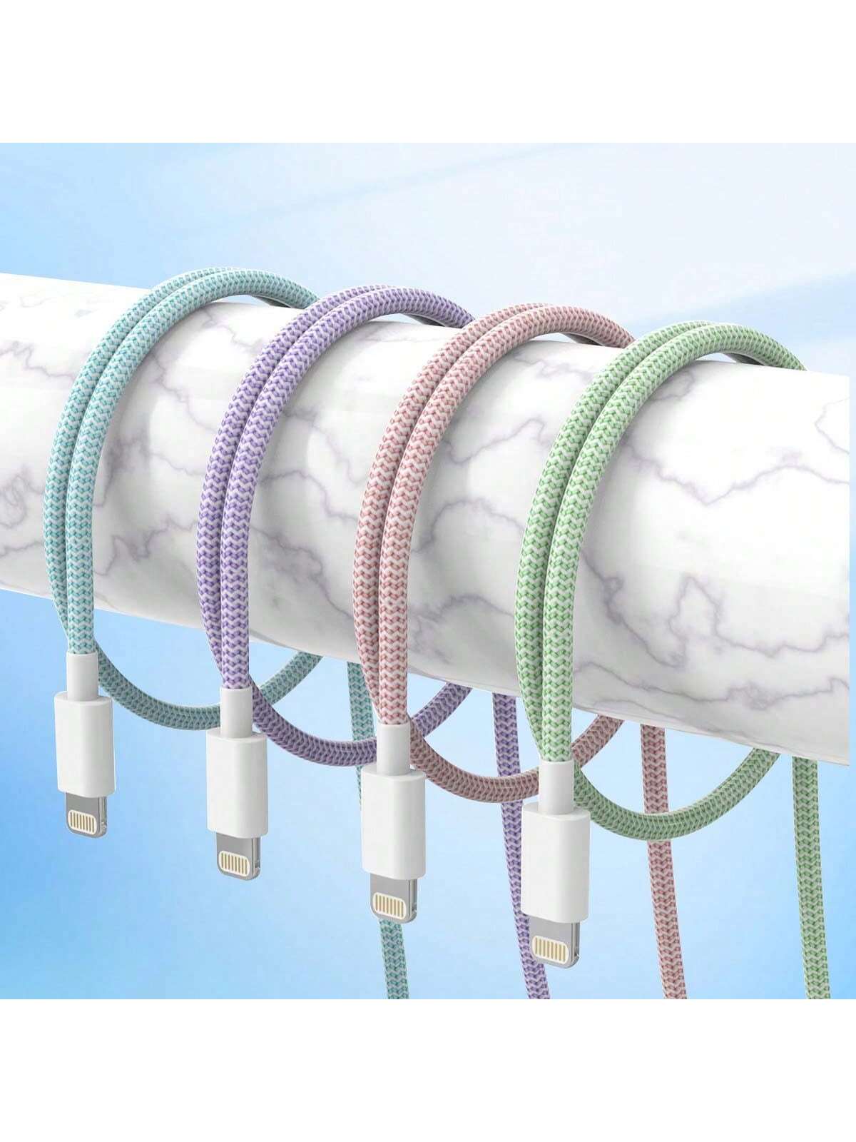 Durcord [MFi Certified] 1pc/4pcs, 1m/3.28ft/39.37in Charging Cable, Multi-Color USB Fast Charging Cable, Nylon Braided Data Charging Cord, Compatible With IPhone 14/13/12/11 Pro Max/XS Max/XR/XS/X/8/7