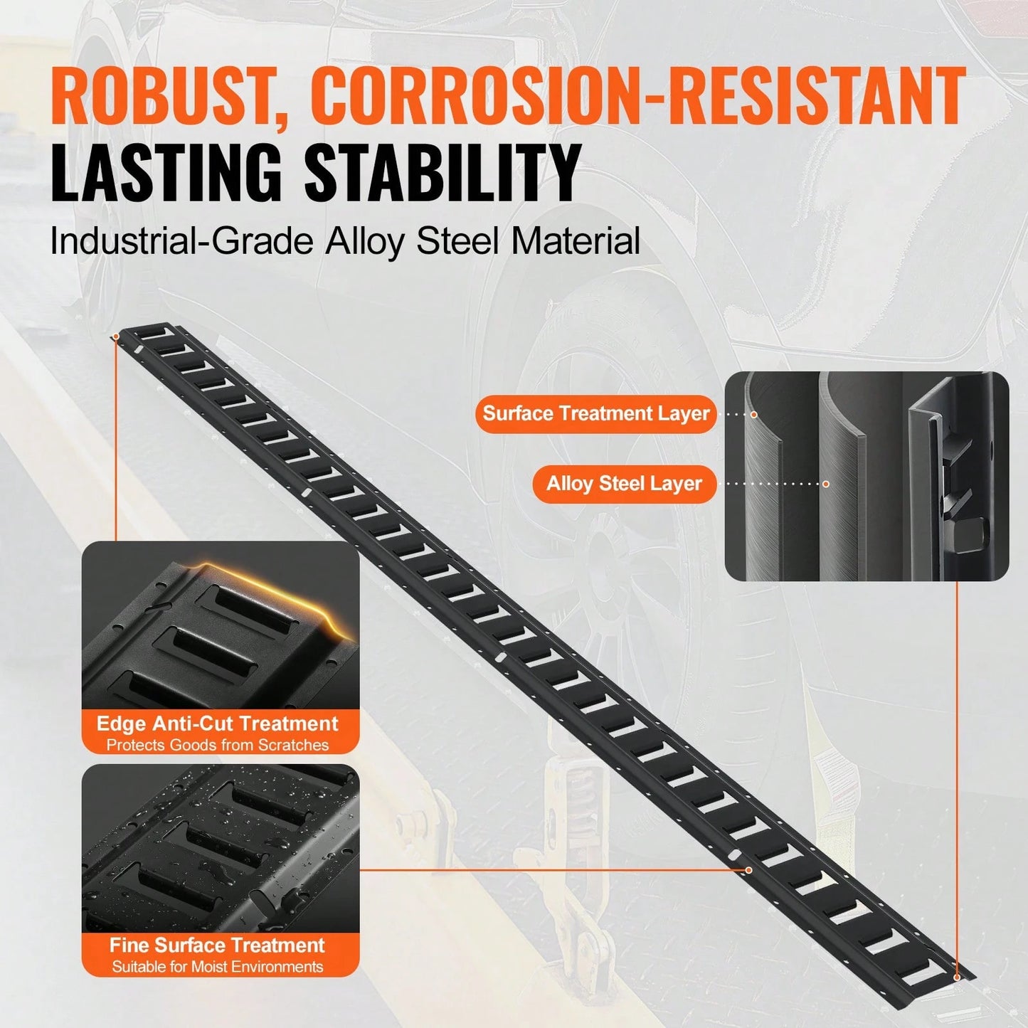 E Track Tie-Down Rail Kit, 18PCS 5' E-Tracks Set Includes 4 Steel Rails & 8 O-Ring Anchors & 4 Tie-Offs With D-Ring & 2 Ratchet Straps, Securing Accessories For Cargo Motorcycles Bikes, 2000 Lbs