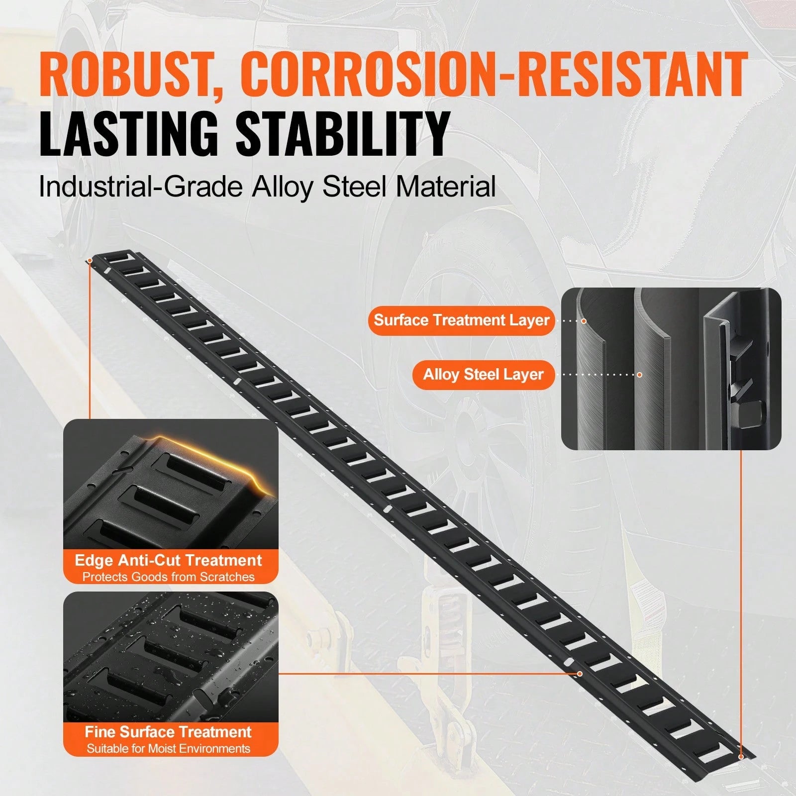 E Track Tie-Down Rail Kit, 18PCS 5' E-Tracks Set Includes 4 Steel Rails & 8 O-Ring Anchors & 4 Tie-Offs With D-Ring & 2 Ratchet Straps, Securing Accessories For Cargo Motorcycles Bikes, 2000 Lbs