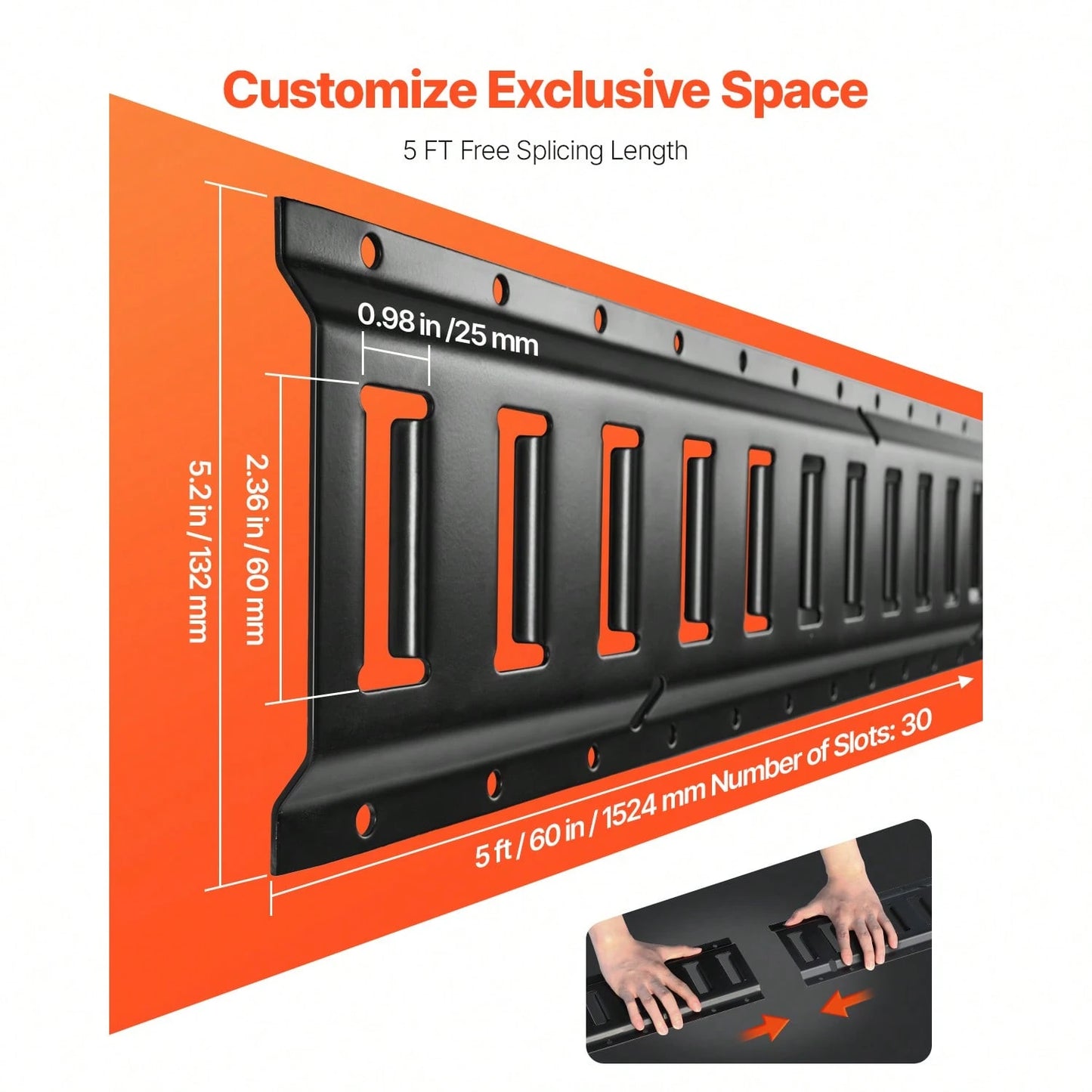 E Track Tie-Down Rail Kit, 18PCS 5FT E-Tracks Set Includes 4 Steel Rails & 2 Single Slot & 6 O Rings & 4 Tie-Offs With D-Ring & 2 Ratchet Straps, Securing Accessories For Cargo Motorcycles Bikes