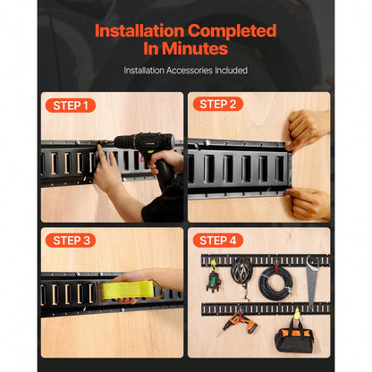 E Track Tie-Down Rail Kit, 18PCS 5FT E-Tracks Set Includes 4 Steel Rails & 2 Single Slot & 6 O Rings & 4 Tie-Offs With D-Ring & 2 Ratchet Straps, Securing Accessories For Cargo Motorcycles Bikes