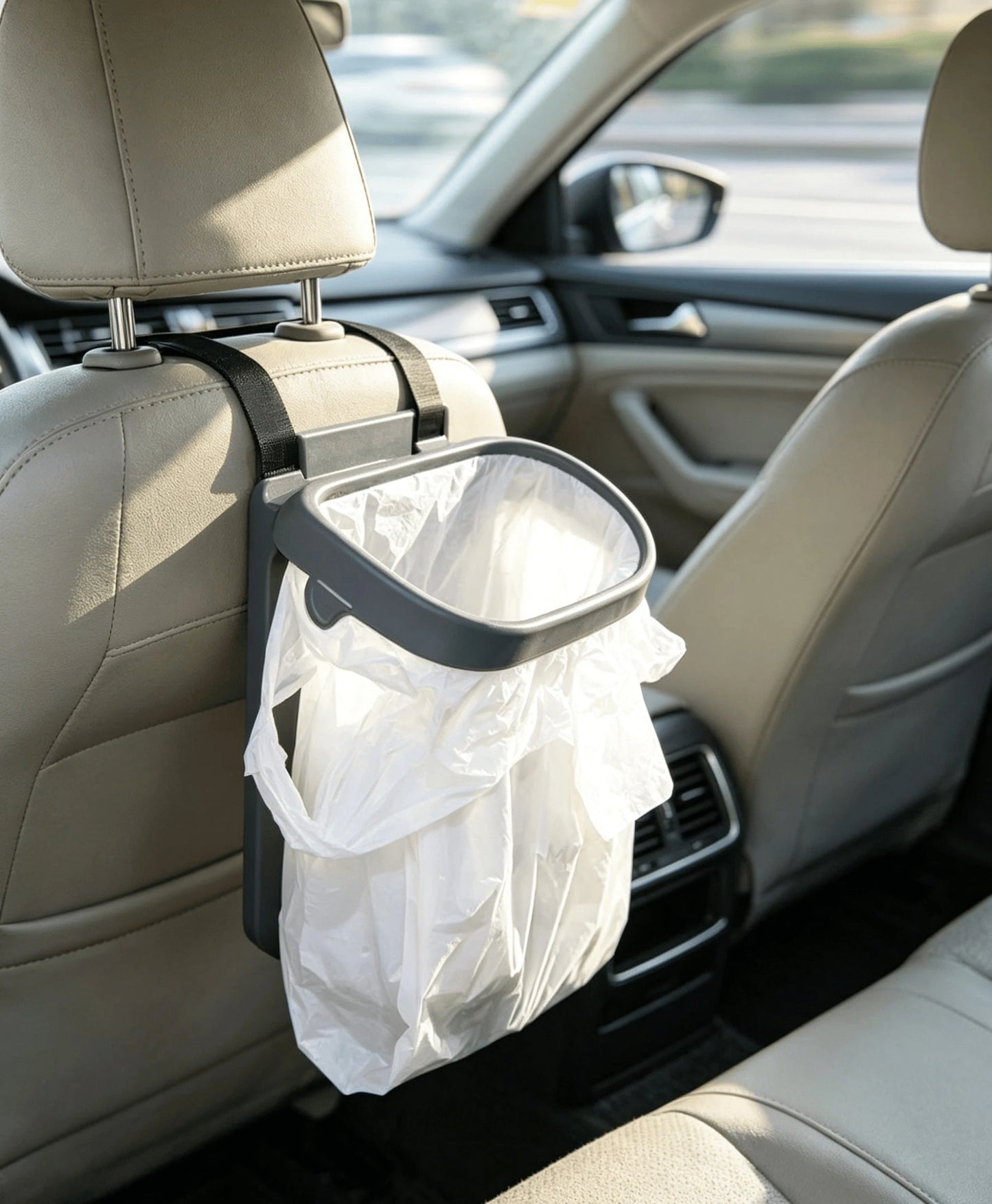 Easy Clip-On Hanging Trash Bag Holder, Space-Saving Waste Bin For Car Headrest & Home Cabinet, No-Tools Garbage Storage Solution