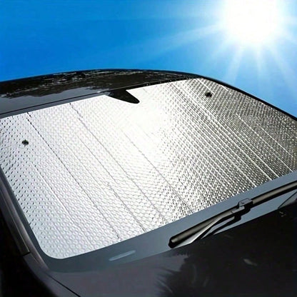 Easypie Selection 130 X 60 Cm Car Sun Shade, Anti-UV Heat Insulation Sunshade, Front Windshield Sunshade, Automatic Retractable Windshield Shade, Light-Blocking Reflective Sunshade