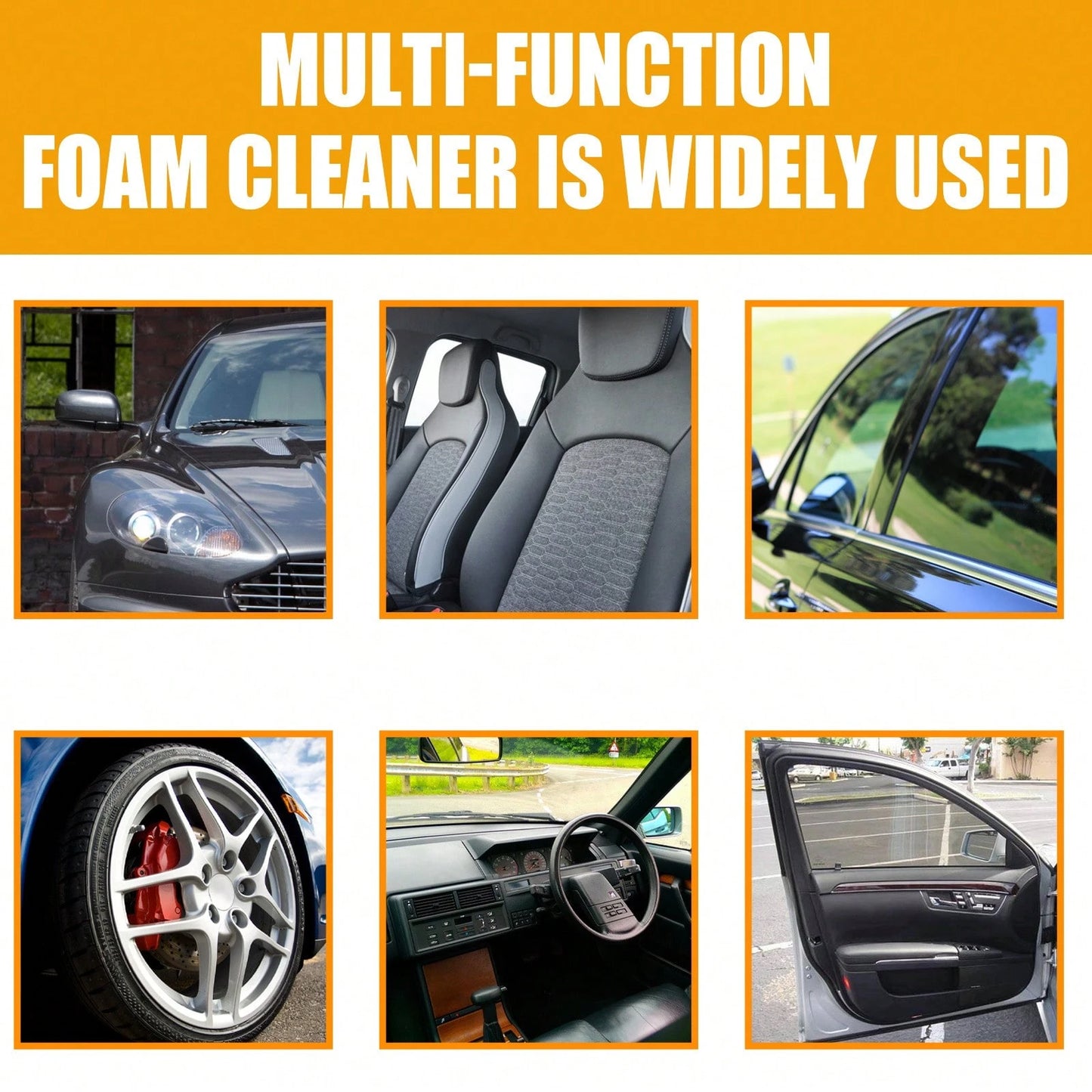 EELHOE Foam Cleaner Multi-Surface Upholstery Cleaner Car Interior Seats Stain Remover Odor Eliminator No-Rinse Formula Quick Dry
