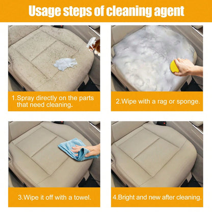 EELHOE Foam Cleaner Multi-Surface Upholstery Cleaner Car Interior Seats Stain Remover Odor Eliminator No-Rinse Formula Quick Dry