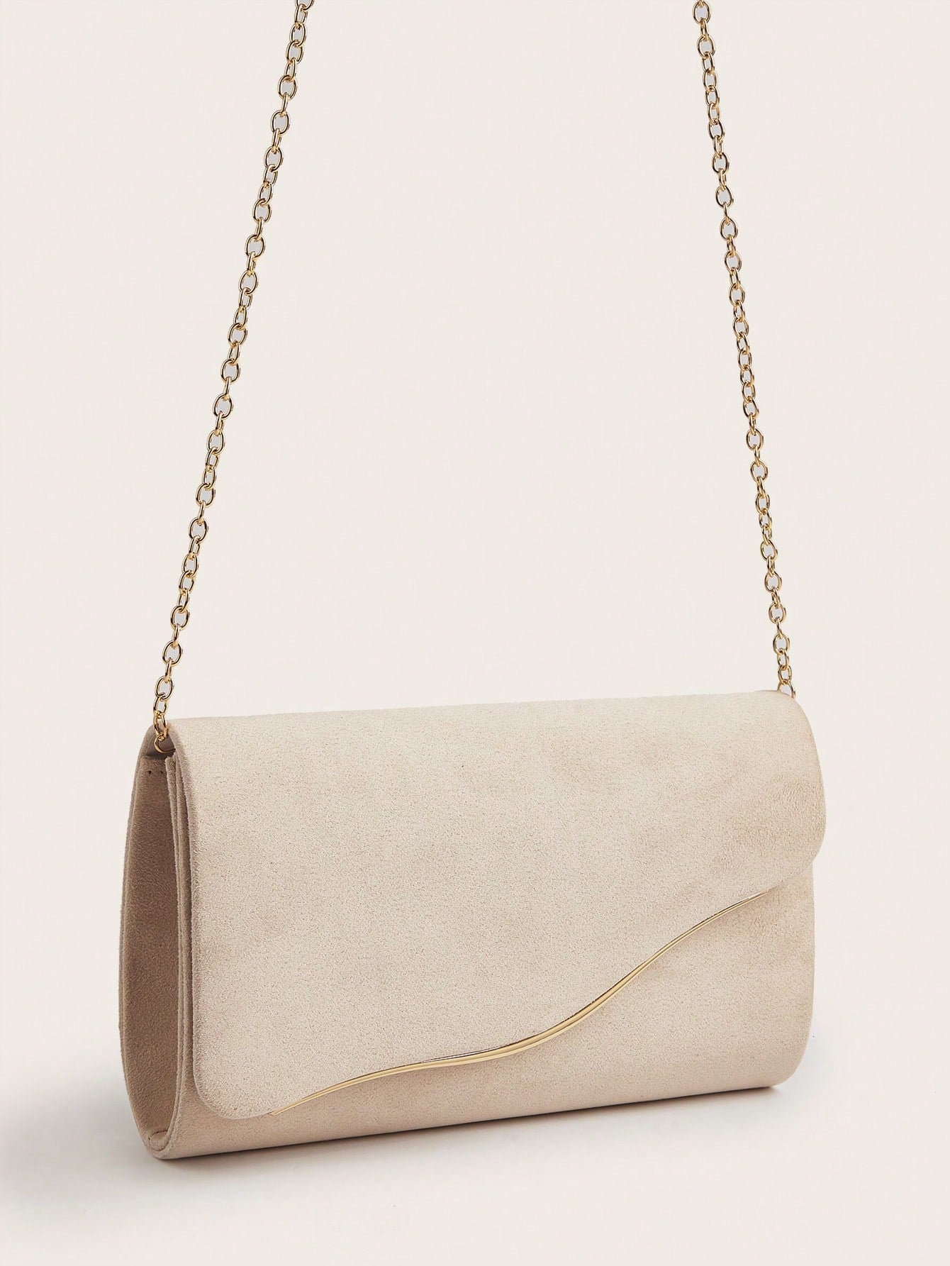 Elegant Velvet Material Large Women's Clutch Bag,  With Detachable Chain Strap, Suitable For Weddings, Parties, Galas,Bride
