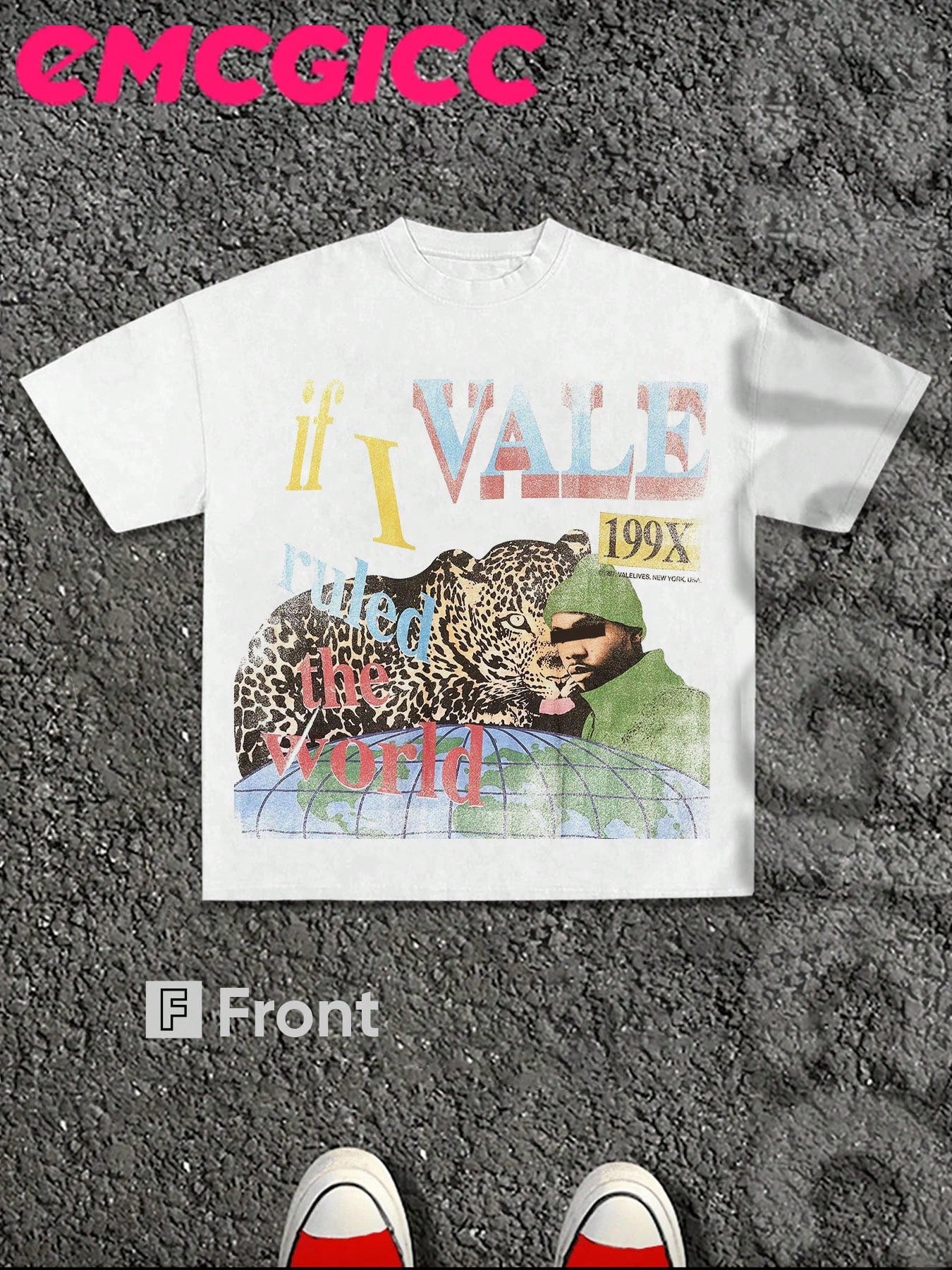 EMCGICC Manfinity Y2K Style Directional Printing Cotton Men Thin T-Shirt,Soft Breathable,100% Pure Cotton Comfortable And Energ Casual Street,Surprise Gift