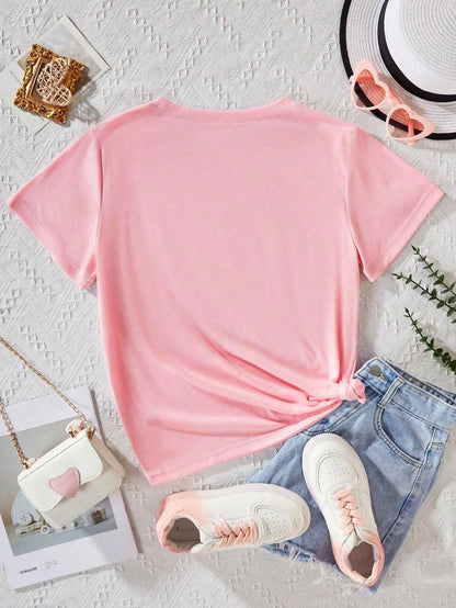 EMERY ROSE 1pc Plus Size Solid Color T-Shirt