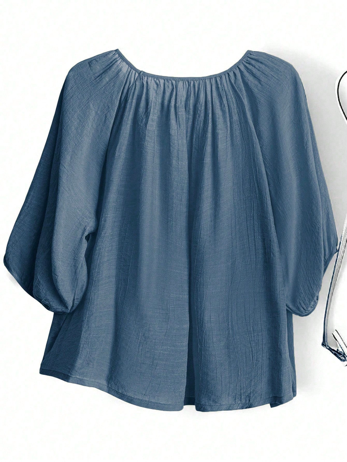 EMERY ROSE Plus Size Solid Color Loose Casual Vacation Shirt