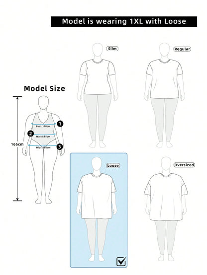 EMERY ROSE Plus Size Solid Half Sleeve Casual V Neck T-Shirt For Summer, Women's Plus Size Tees Women Tops
