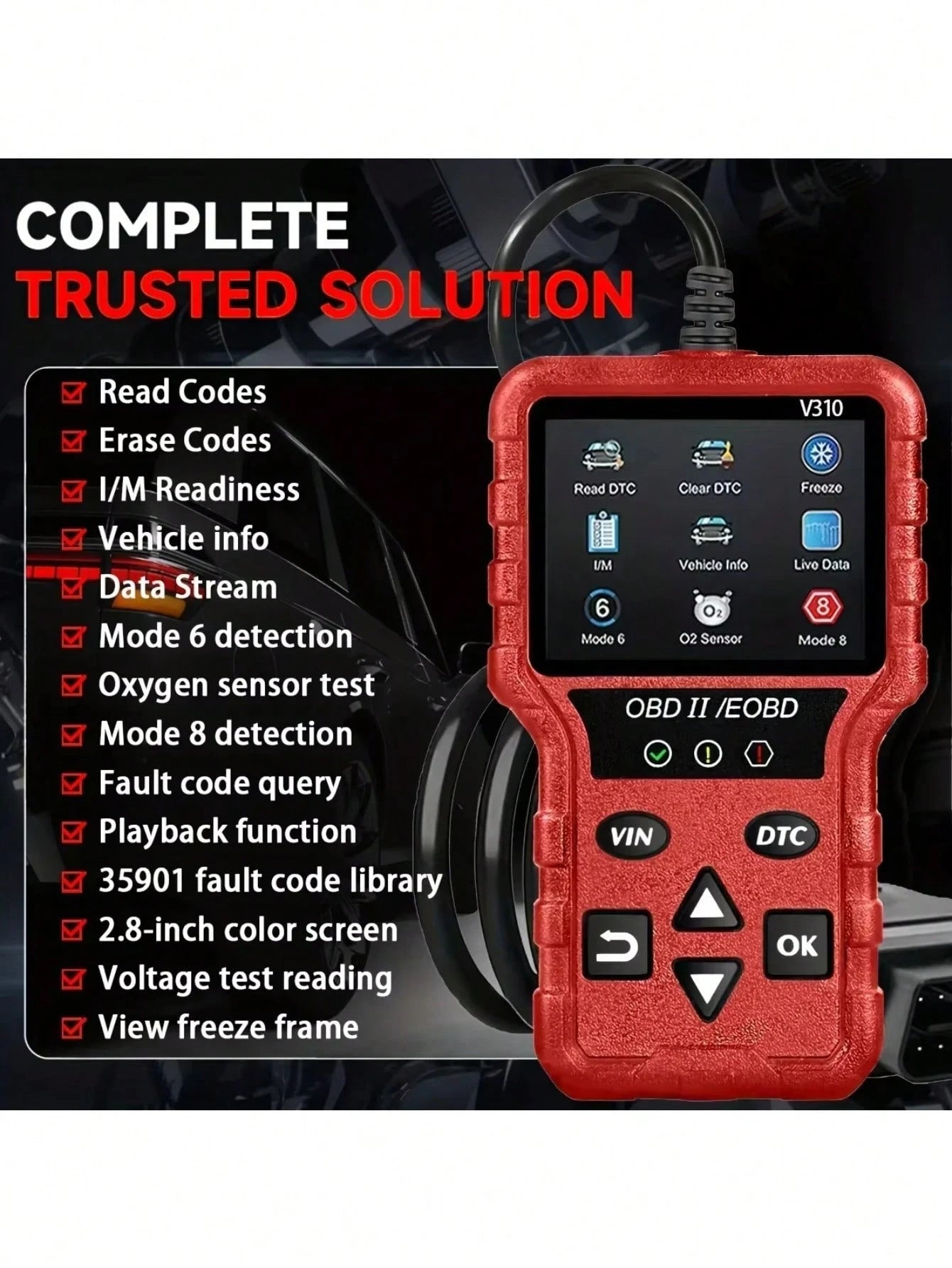 Enhanced OBD2 Scanner Vehicle Code Reader Check Engine Light Fault Reader Diagnostic Scan Tool Automotive OBD II Scanner