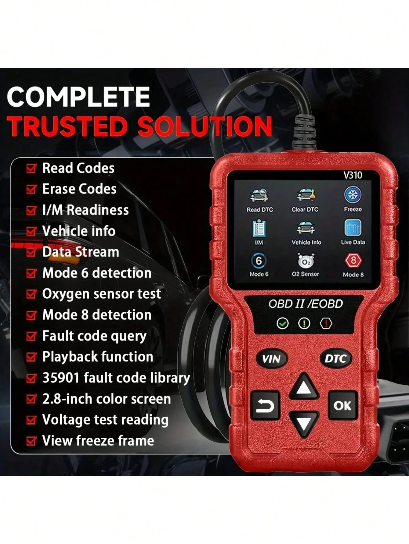 Enhanced OBD2 Scanner Vehicle Code Reader Check Engine Light Fault Reader Diagnostic Scan Tool Automotive OBD II Scanner