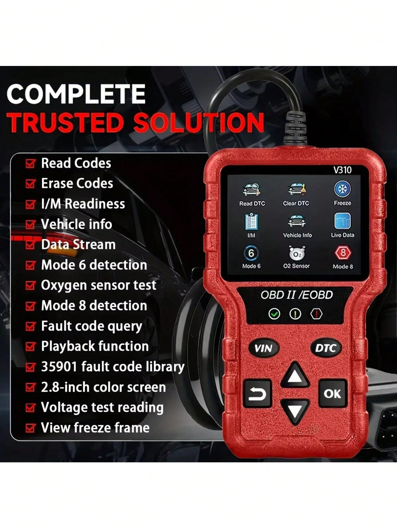 Enhanced OBD2 Scanner Vehicle Code Reader Check Engine Light Fault Reader Diagnostic Scan Tool Automotive OBD II Scanner