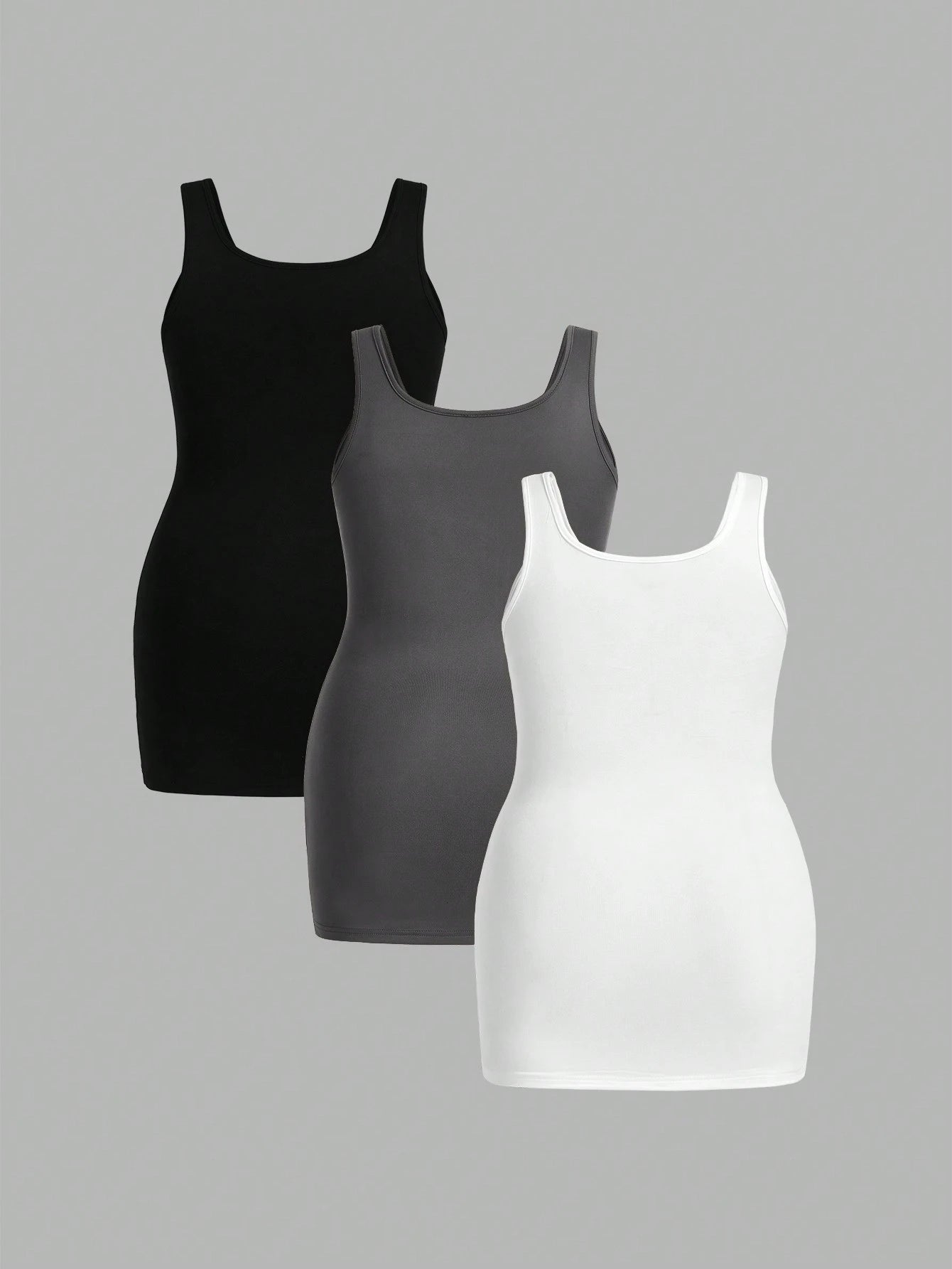Essnce 3 Pcs/Set Plus Size Women's Summer Fashion Casual Sports Commuting Versatile Tank Top