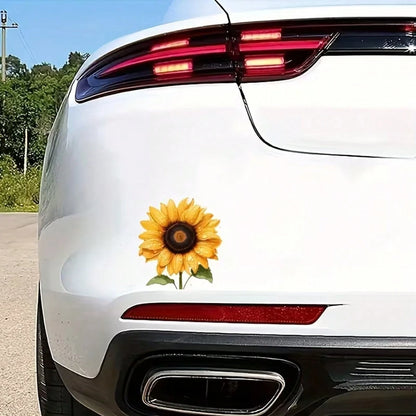 Exquisite Waterproof Car Stickers Featuring Sunflower And Water Droplet Patterns, Suitable For Cars And Laptops. Smooth And Scratch-Resistant Coating, Adding Irresistible Charm To Your Beloved Car! Pe