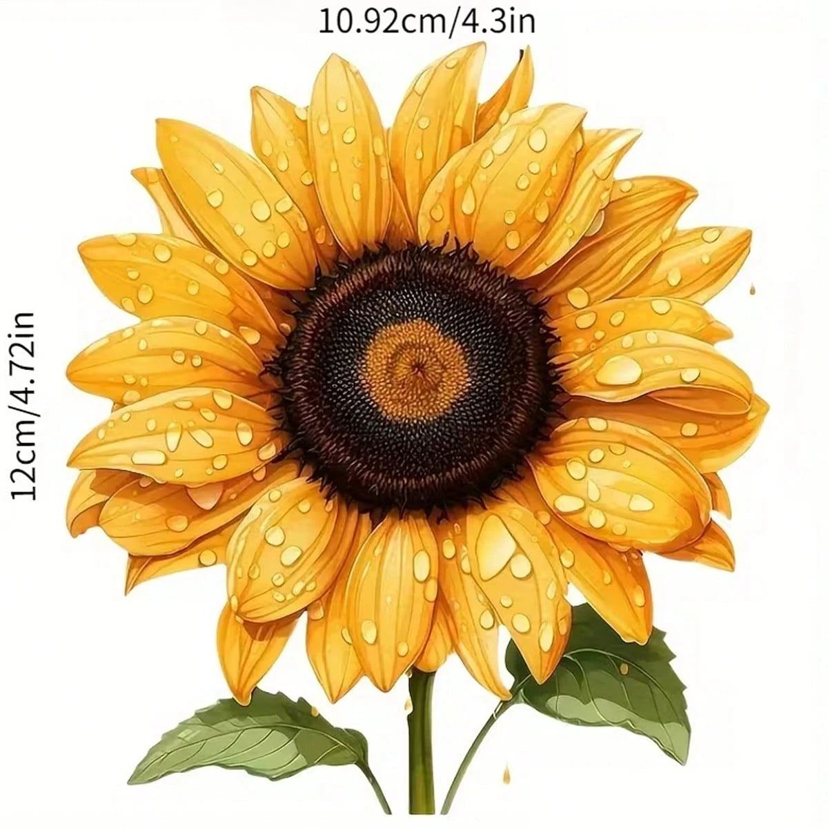 Exquisite Waterproof Car Stickers Featuring Sunflower And Water Droplet Patterns, Suitable For Cars And Laptops. Smooth And Scratch-Resistant Coating, Adding Irresistible Charm To Your Beloved Car! Pe