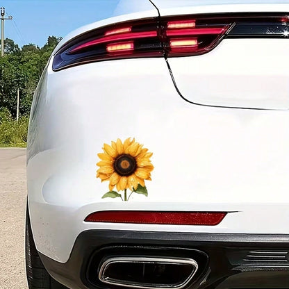 Exquisite Waterproof Car Stickers Featuring Sunflower And Water Droplet Patterns, Suitable For Cars And Laptops. Smooth And Scratch-Resistant Coating, Adding Irresistible Charm To Your Beloved Car! Pe