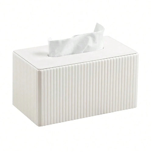Extra Large Tissue Box Cover For Standard Size 180 To 230 Count Box Of Tissues, PU Leather Rectangle Tissue Holder With Magnetic Closure (Ivory)