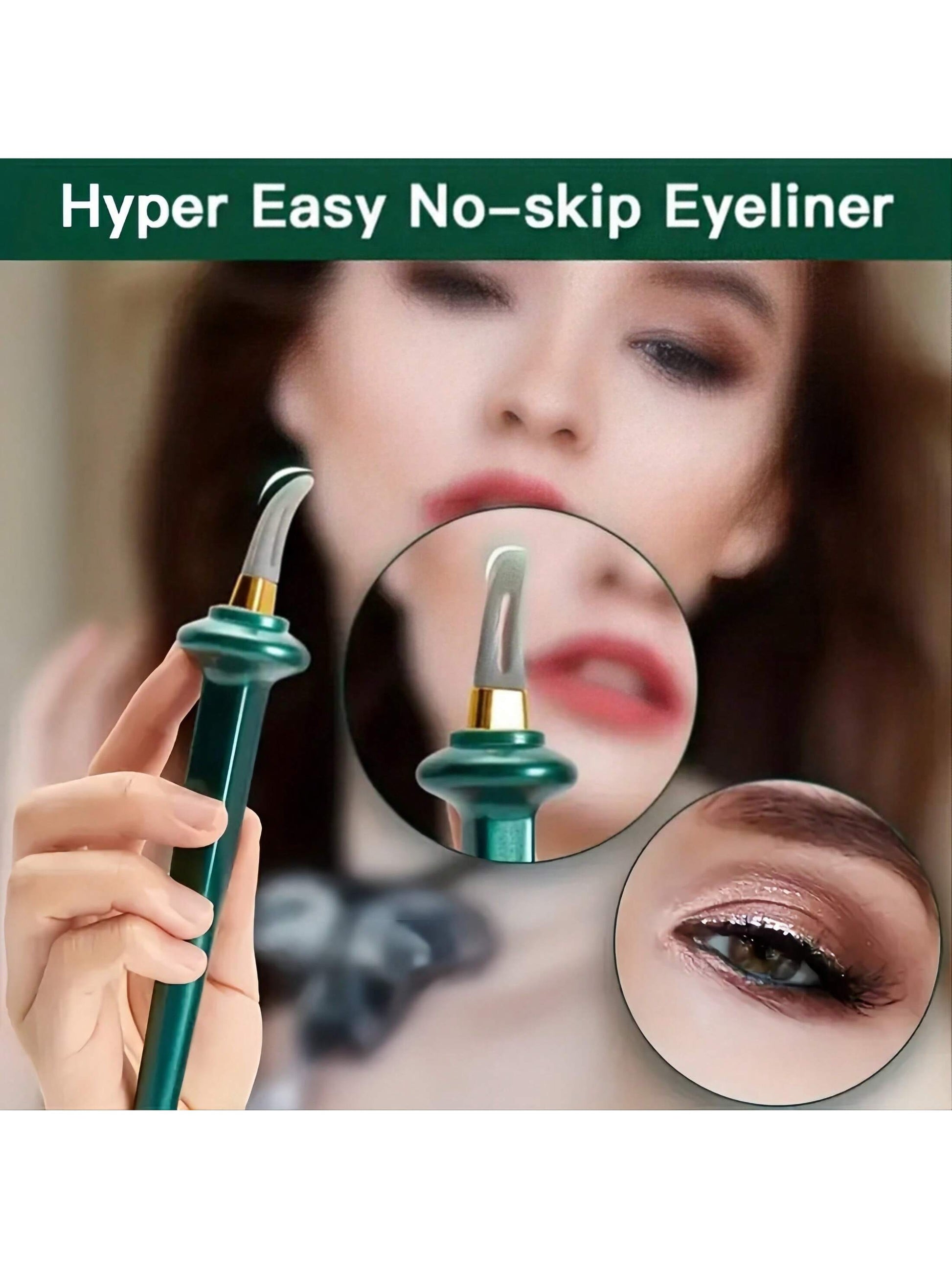 Eyeliner Applicator Kit, Eyeliner Tool With Eyeliner Cream Eyeliner Gel Reusable Silicone Eye Liner Applicator Waterproof Eyeliner Easy No-Skip (Eyeliner Tool +Eyeliner Creams),Eyebrow Brush,Eyeshadow