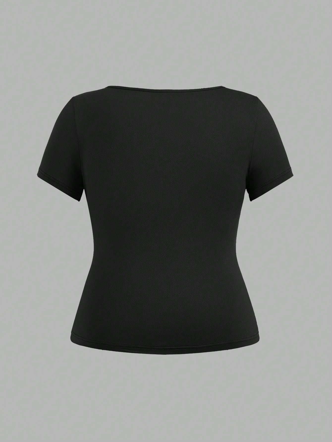 EZwear 3pcs/Set Crew Neck Short Sleeve Cropped Casual T-Shirt Pullover, Suitable For Summer, Plus Size Suitable For Going Out