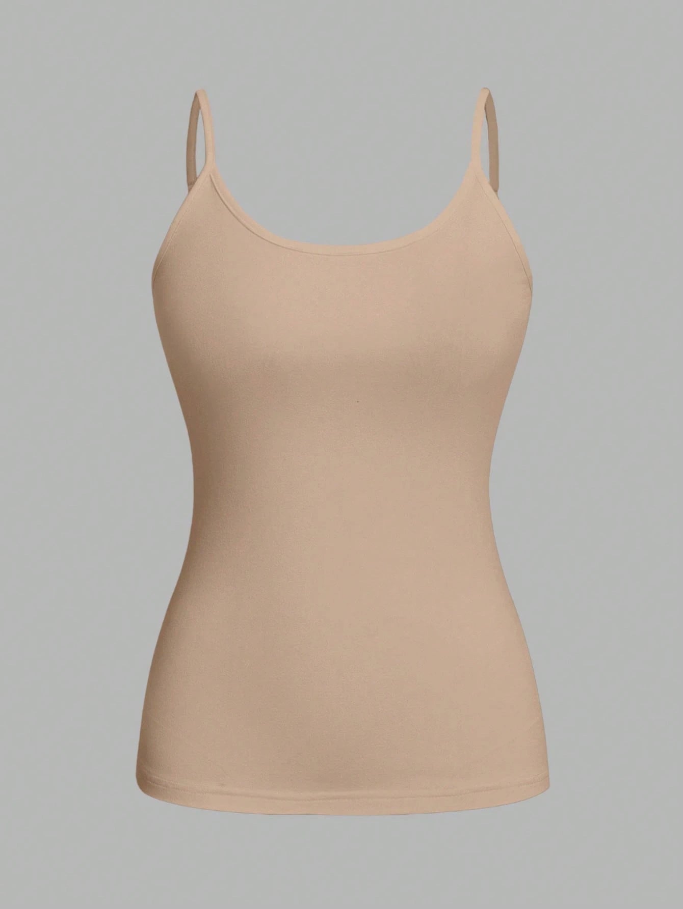 EZwear 4pcs/Set Plus Size Women Solid Color Casual Tight-Fitting Camisole Top, Versatile For Spring/Summer