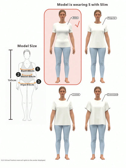 EZwear 4pcs/Set Solid Color Cropped Round Neck Short Sleeve Fitted Women T-Shirt, Suitable For Summer
