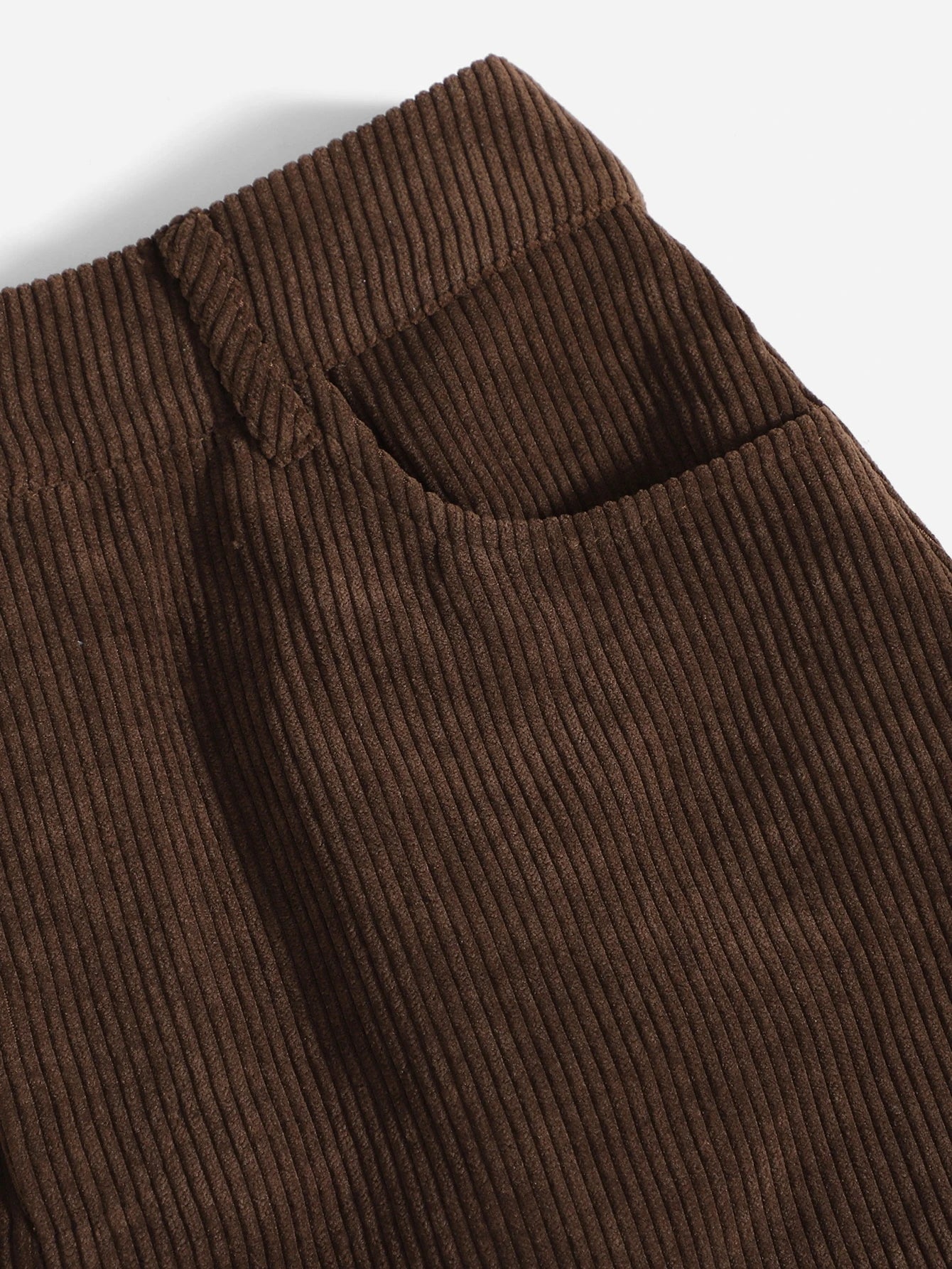 EZwear Corduroy Dual Pockets Straight Mini Skirt