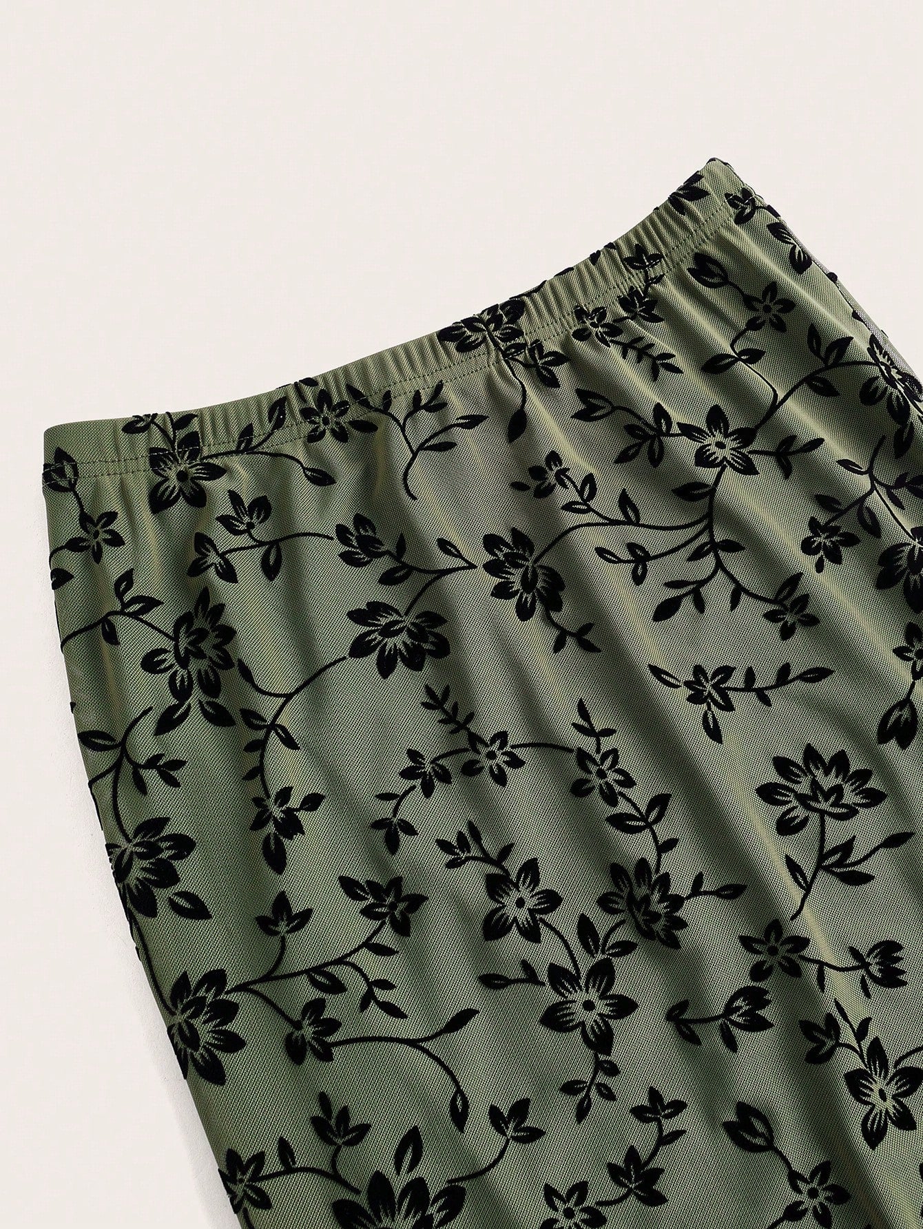 EZwear Floral Print Mermaid Hem Mesh Skirt