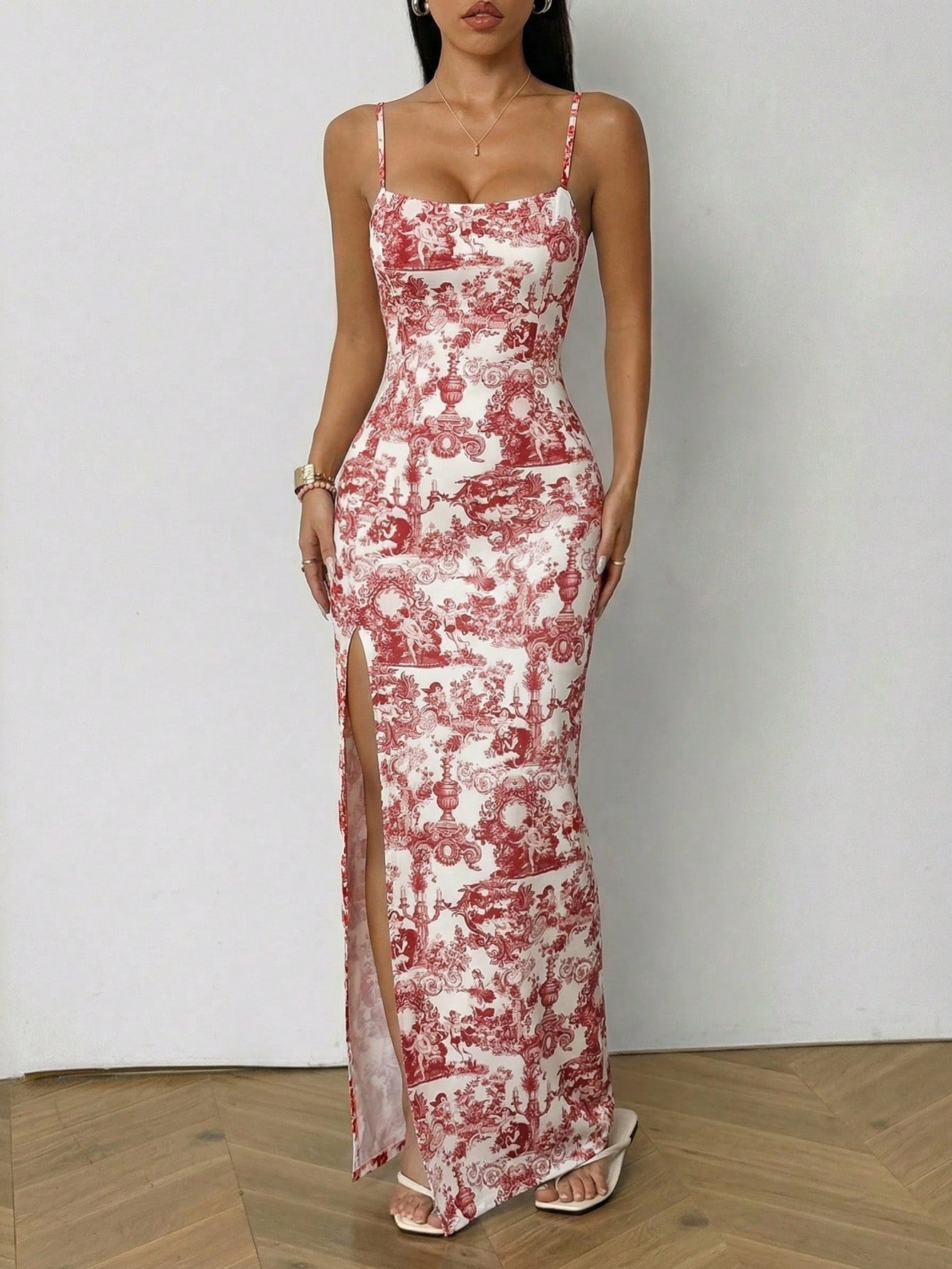 EZwear Ladies Summer New Blue White High Slit Maxi Dress, Suitable For Vacation Wear,Summer Dresses Women, Outfits, Beach Vacation Holiday Sexy