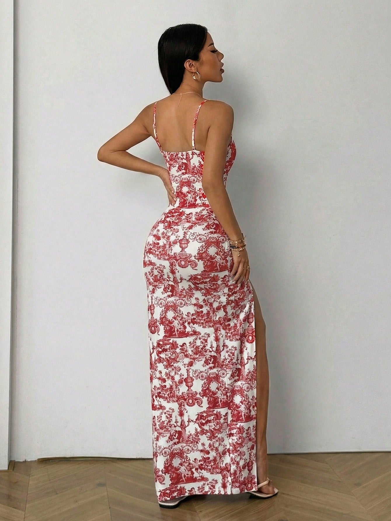 EZwear Ladies Summer New Blue White High Slit Maxi Dress, Suitable For Vacation Wear,Summer Dresses Women, Outfits, Beach Vacation Holiday Sexy