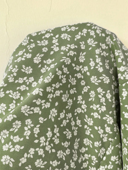 EZwear Olive Green Ditsy Floral Sleeveless Beach Vacation Dress For Women,Summer Dresses For Women