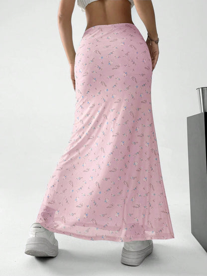 EZwear Women's Ditsy Floral Casual Holiday Style Skirt