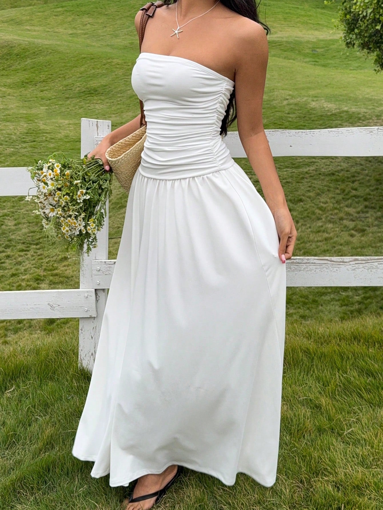 EZwear Women's Long Soli D Color Dress, M I Nim Alist R O Mant Ic Ele G Ant F Ash I Onab Le, Sui Table F Or Summe R, Tea P Arty V Ac Atio N Wedd Ing W H It E
