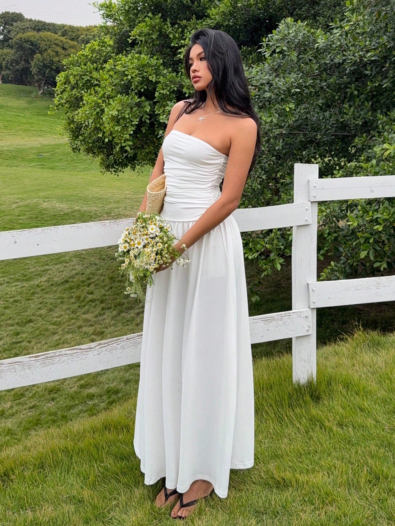 EZwear Women's Long Soli D Color Dress, M I Nim Alist R O Mant Ic Ele G Ant F Ash I Onab Le, Sui Table F Or Summe R, Tea P Arty V Ac Atio N Wedd Ing W H It E