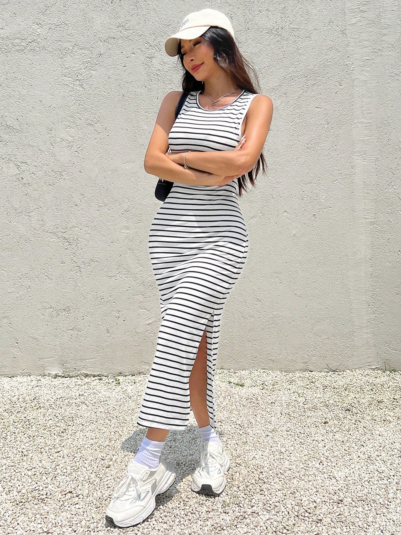 EZwear Women's Striped Backless Side Slit Dress Backless Dress,Summer Dresses
Spring Clothes