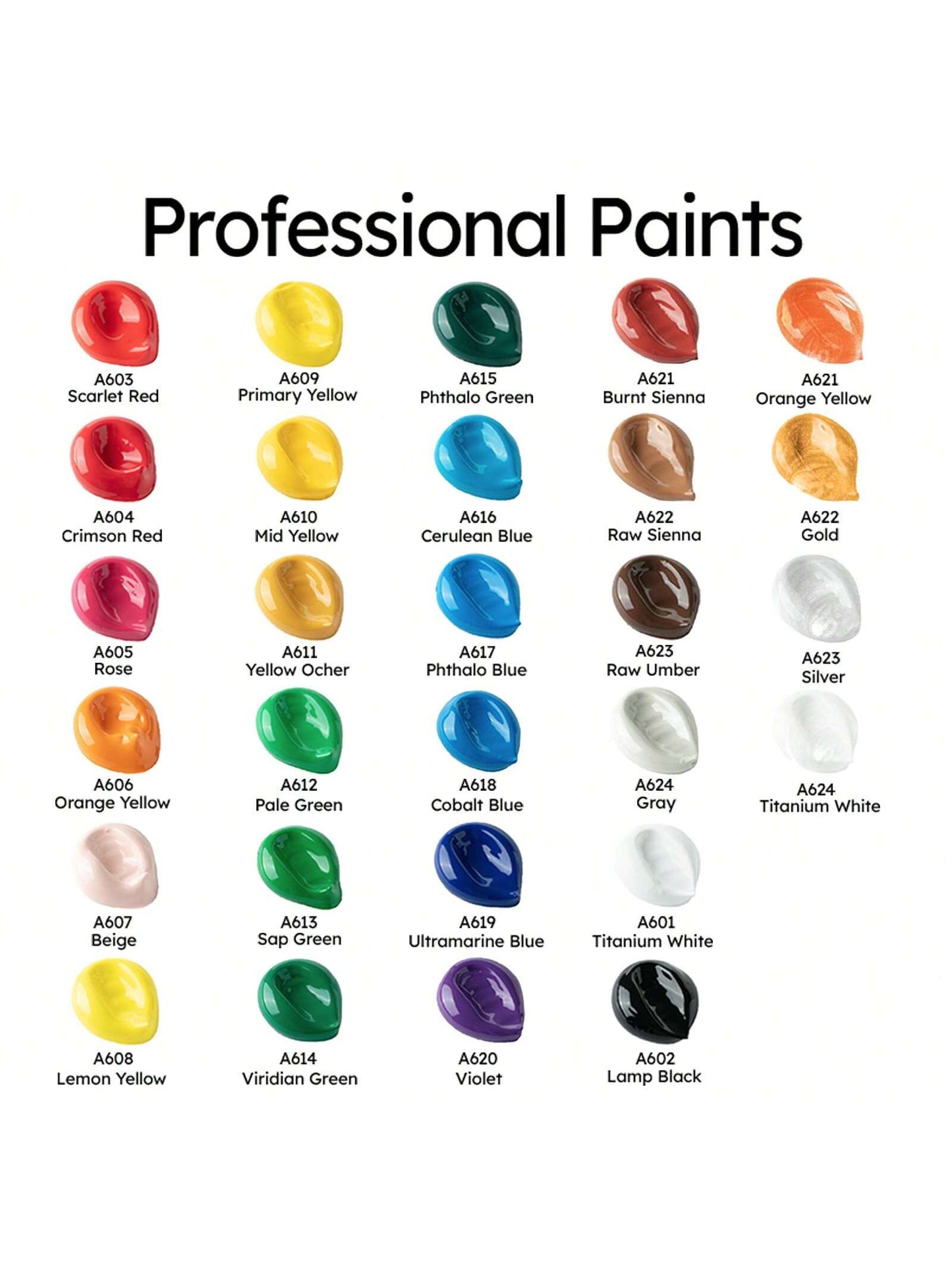 Fantastory Acrylic Paint Set, 28 Classic Colors(2oz), Professional Craft Paint Kit,Canvas/Rock/Stone/Ceramic/Model/Wood Painting With 12 Brushes,Back To School,School Supplies