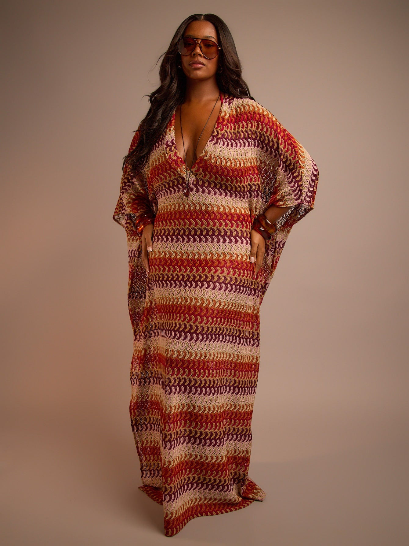 FASHION SZN Plus Size Womens Crochet Fine Knit Maxi Beach Cover Up Beachwear Plus Size Cover Ups Kaftan Boho Ibiza Festival Outfit Country Music Festival Swim Swimwear Beach Club Sexy Elegant Party Lo