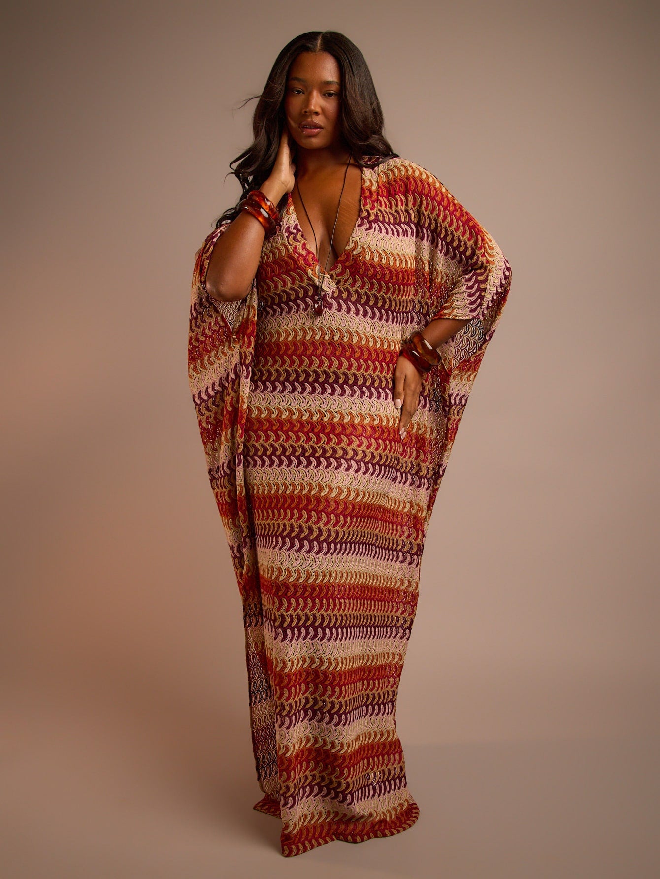 FASHION SZN Plus Size Womens Crochet Fine Knit Maxi Beach Cover Up Beachwear Plus Size Cover Ups Kaftan Boho Ibiza Festival Outfit Country Music Festival Swim Swimwear Beach Club Sexy Elegant Party Lo