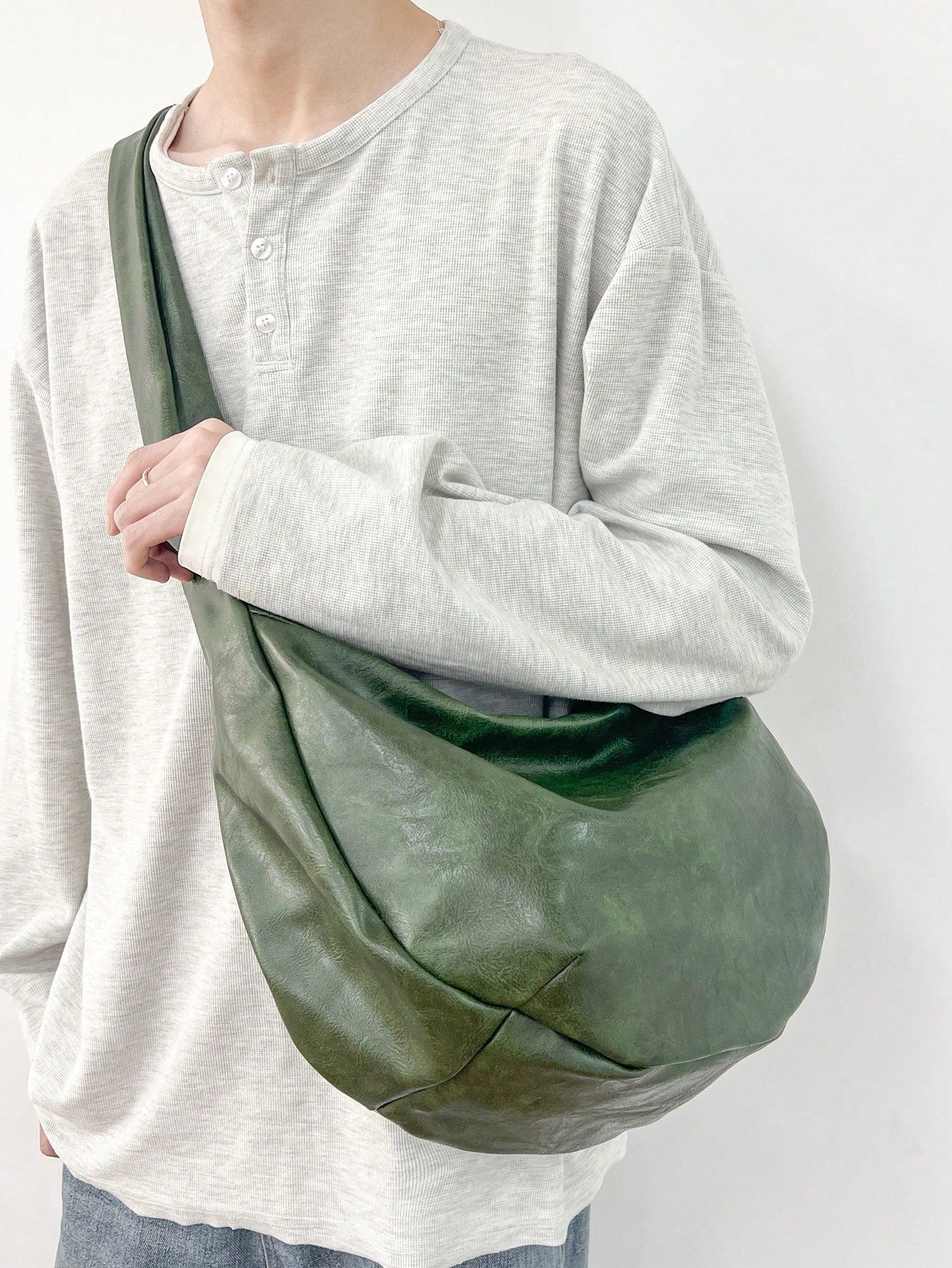 Fashionable Retro Casual Crossbody Bag Large Capacity One Shoulder Tote Hobo Bag Men's Personalized Commute Travel Student Bag