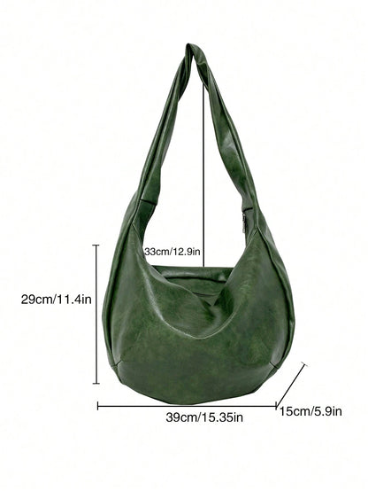 Fashionable Retro Casual Crossbody Bag Large Capacity One Shoulder Tote Hobo Bag Men's Personalized Commute Travel Student Bag