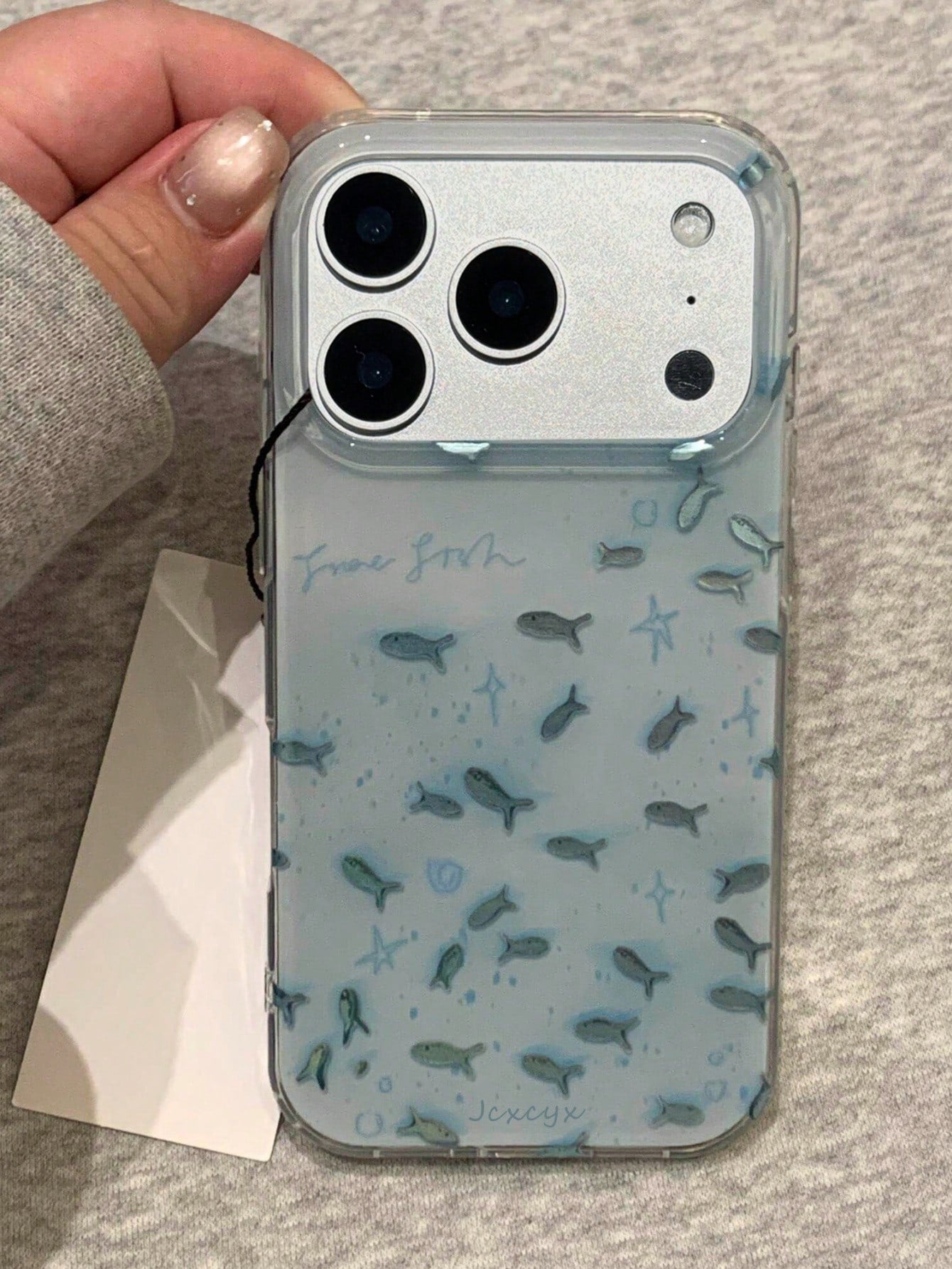 Fashionable Swirl Blue Fish Phone Case Compatible With IPhone 17 Pro Max, 17 Pro, 17, 16, 15, 14, 13, 12 Pro Max, 11, Laser Anti-Drop Protective Cover