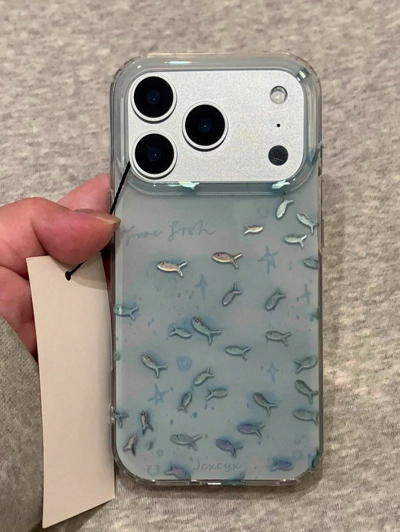 Fashionable Swirl Blue Fish Phone Case Compatible With IPhone 17 Pro Max, 17 Pro, 17, 16, 15, 14, 13, 12 Pro Max, 11, Laser Anti-Drop Protective Cover
